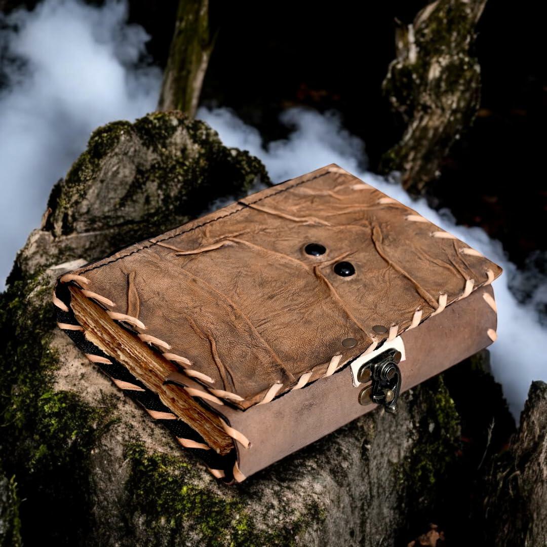 Hocus Pocus Spellbook Leather Journal Gothic Grimoire Book of Spells 7x5