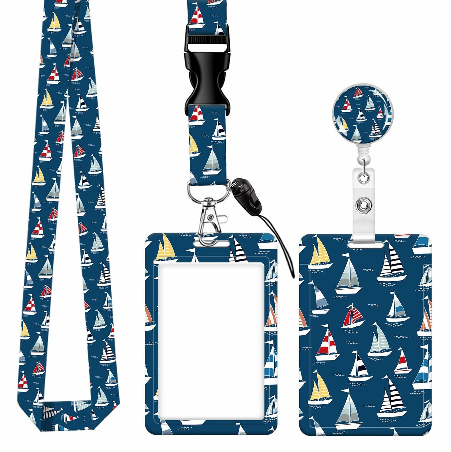 SUPKOALA ID Badge Holder Lanyard Retractable Reel Metal Clip