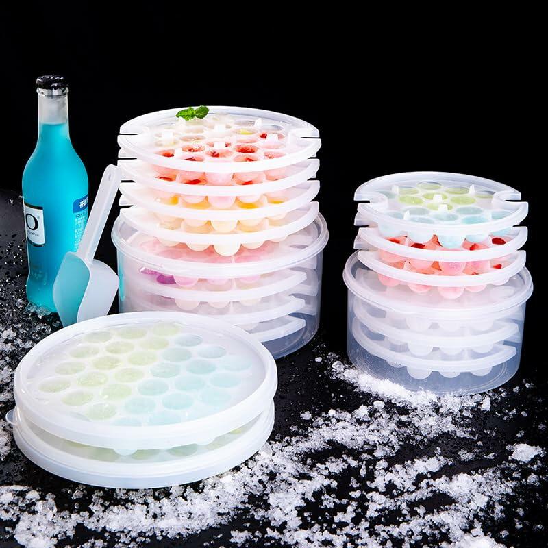 MOUMOUTEN Ice Ball Maker Silicone Sphere Tray w Lid Funnel for Whiskey