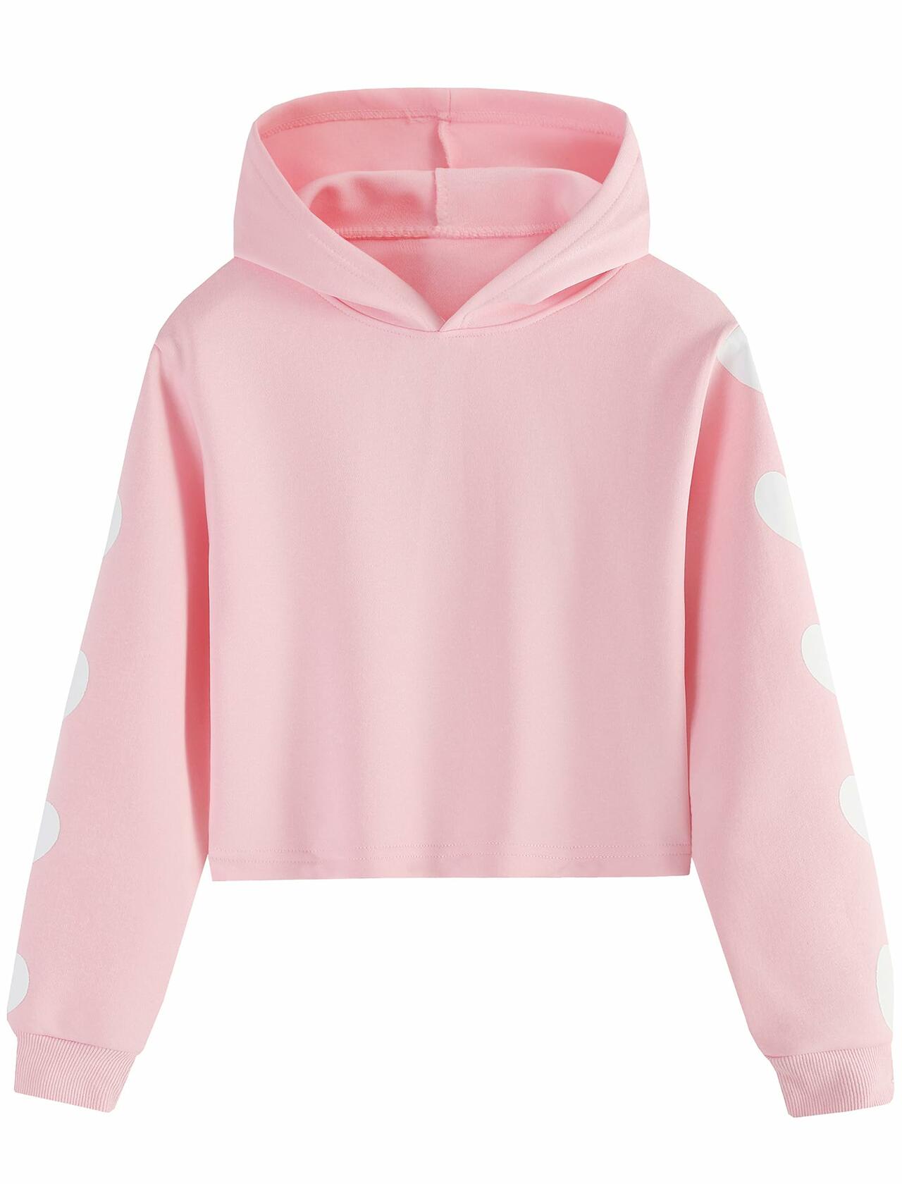 EXARUS Girls Oversized Los Angeles Hoodie – White, 8Y
