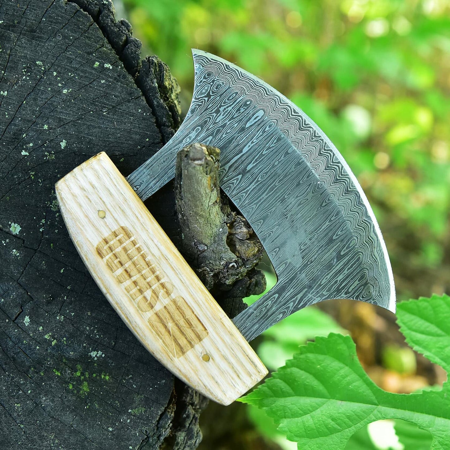 Handmade Damascus Steel Ulu Knife – Multi-Purpose Kitchen Blade with Sheath