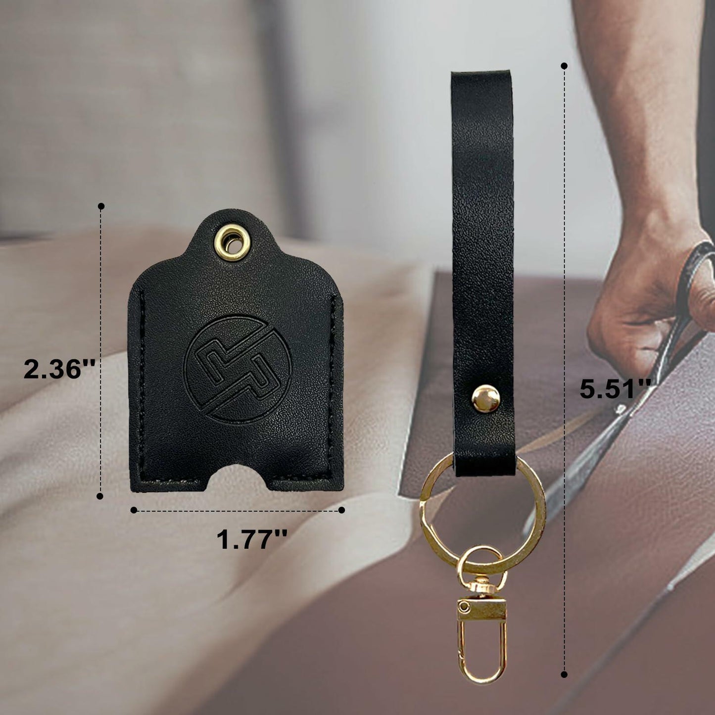 KARENSKEYS Leather Car Key Cover Sleeve w Keychain Broken Loop Fix