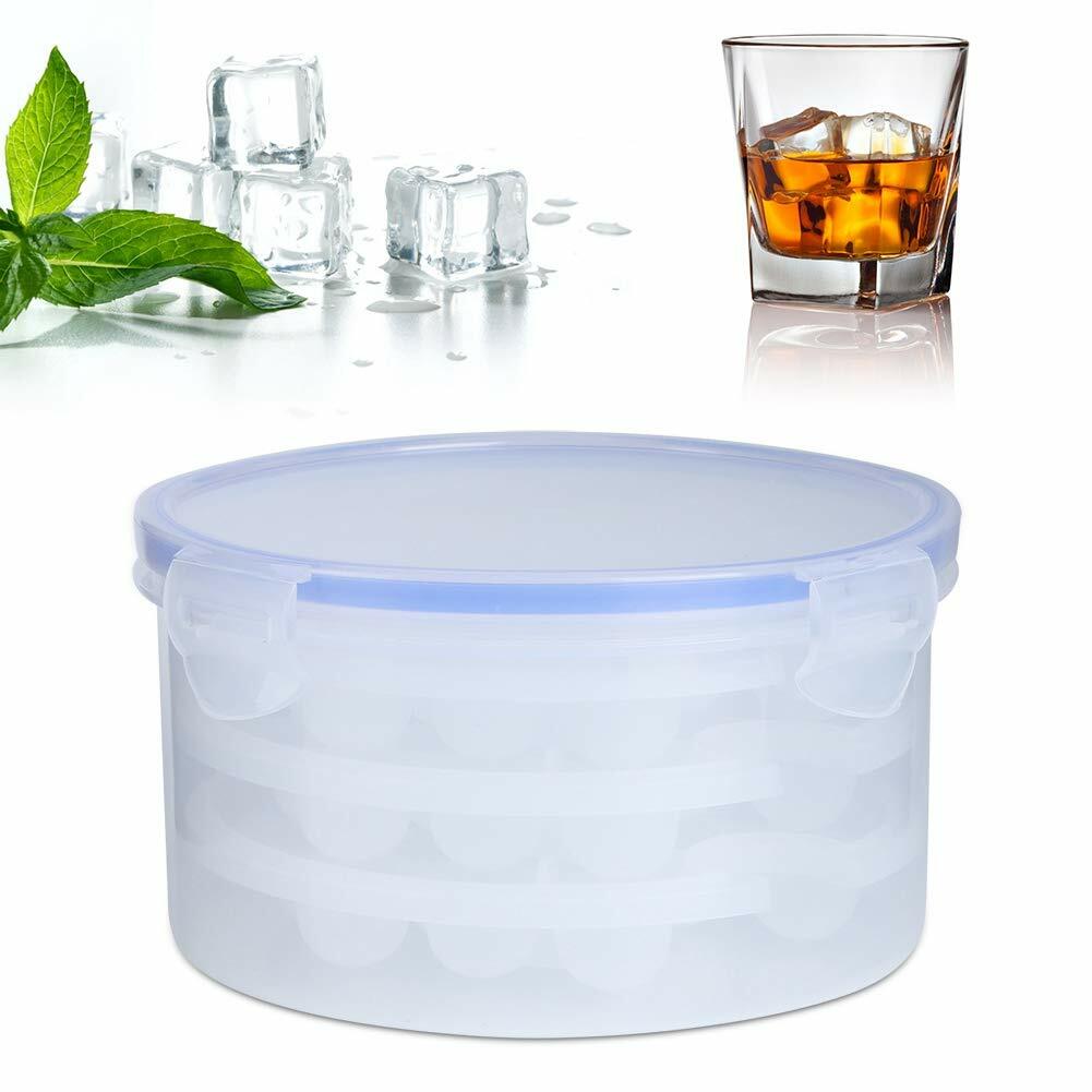 MOUMOUTEN Ice Ball Maker Silicone Sphere Tray w Lid Funnel for Whiskey