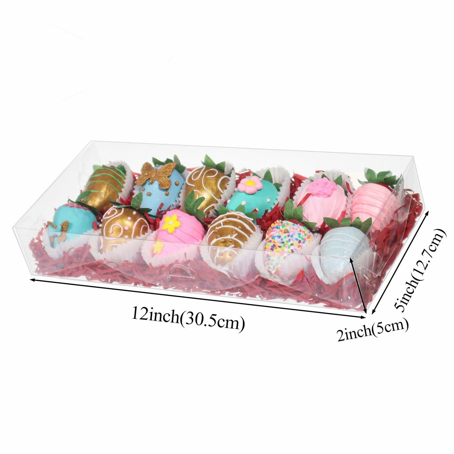 RomanticBaking 20PCS Clear Cookie Boxes 12x5x2in Easter Treat Bakery Gift Box