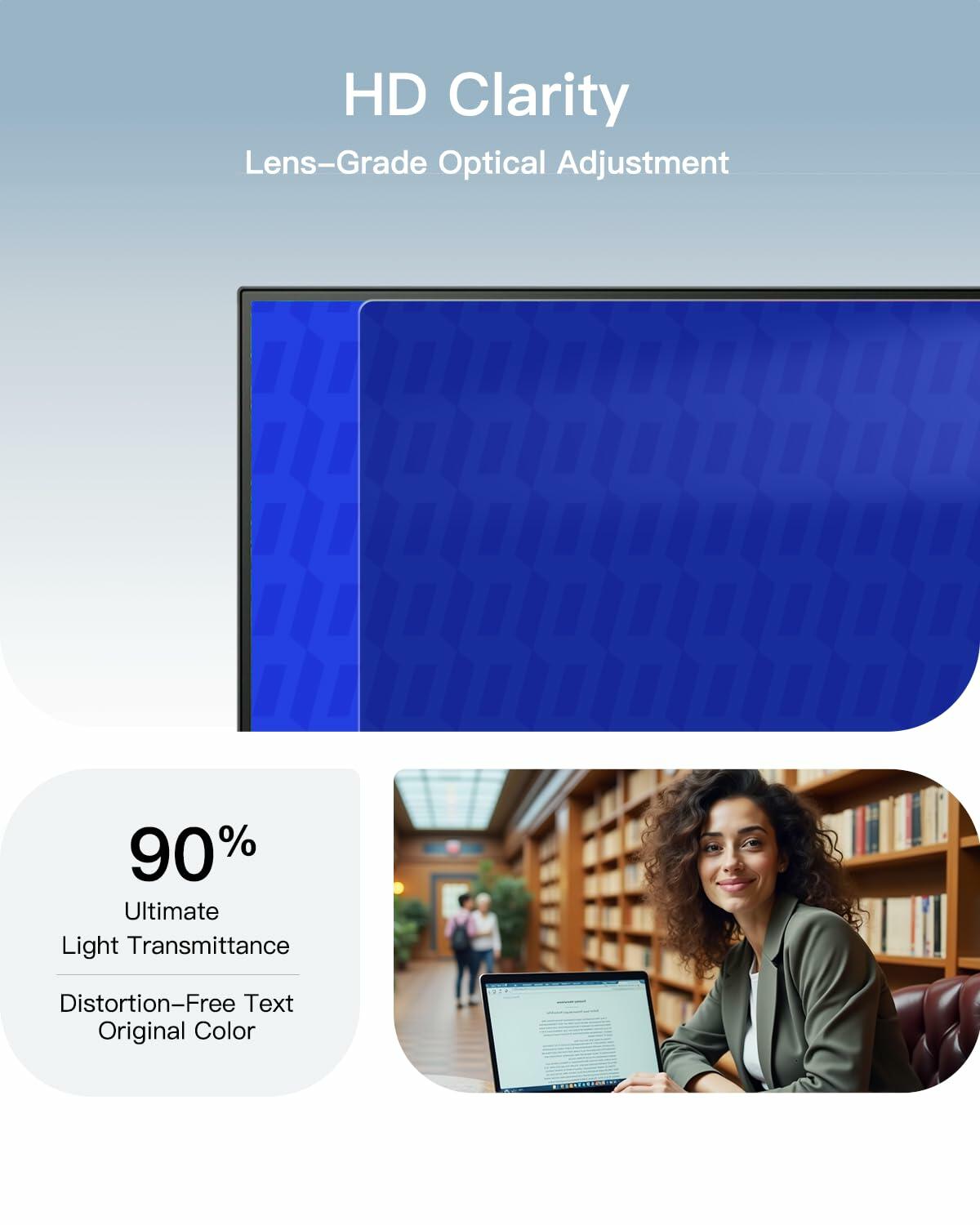 TOPrivaTech Laptop Privacy Screen 15.6” 16:9 Anti-Glare Blue Light Filter