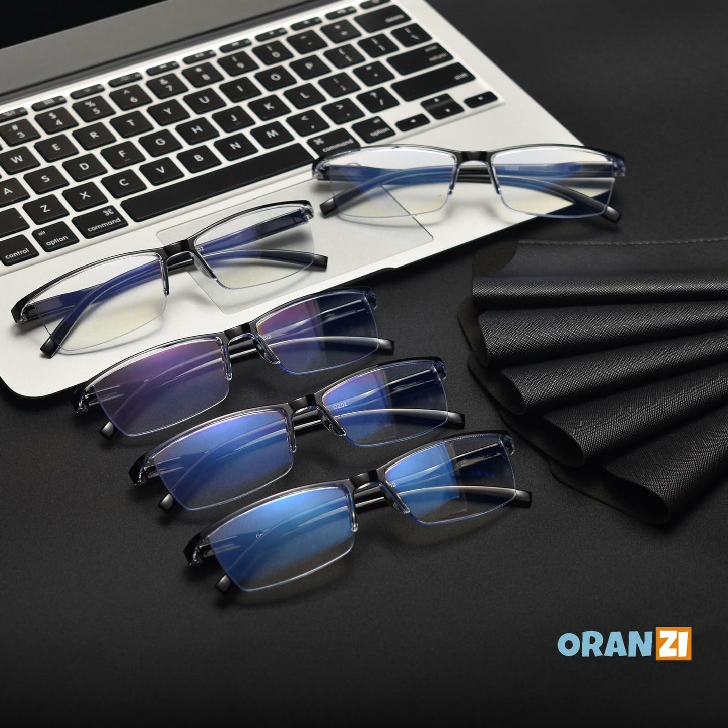 ORANZI 5-Pack Men's TR90 Reading Glasses Blue Light Blocking Anti-Eyestrain