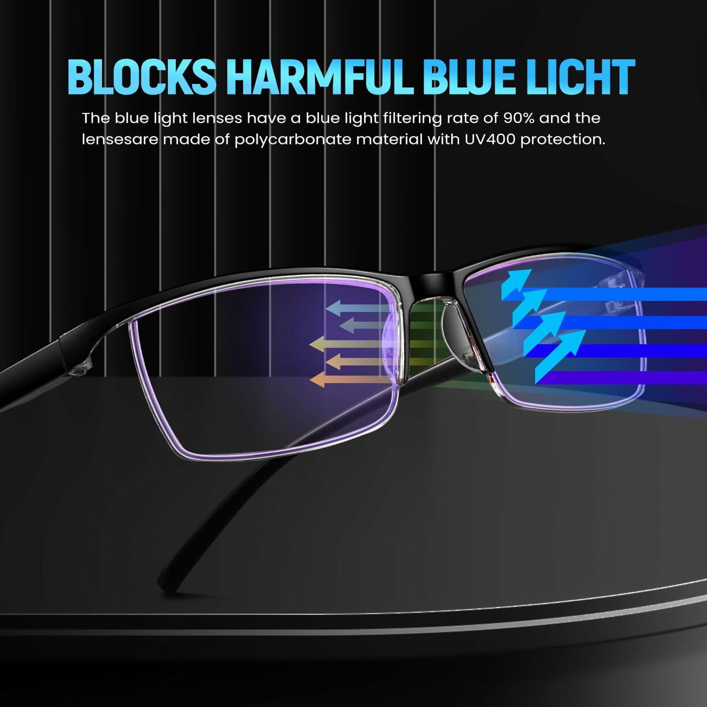 ORANZI 5-Pack Men's TR90 Reading Glasses Blue Light Blocking Anti-Eyestrain