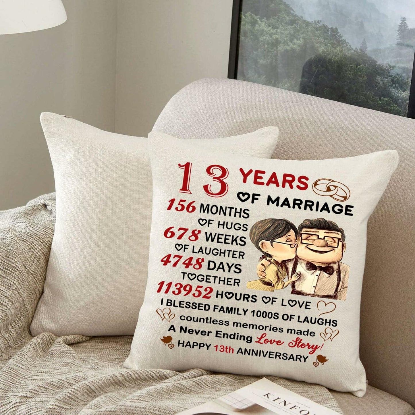 HKTNGEX Funny Couple Throw Pillow Cover – Wedding & Anniversary Gift