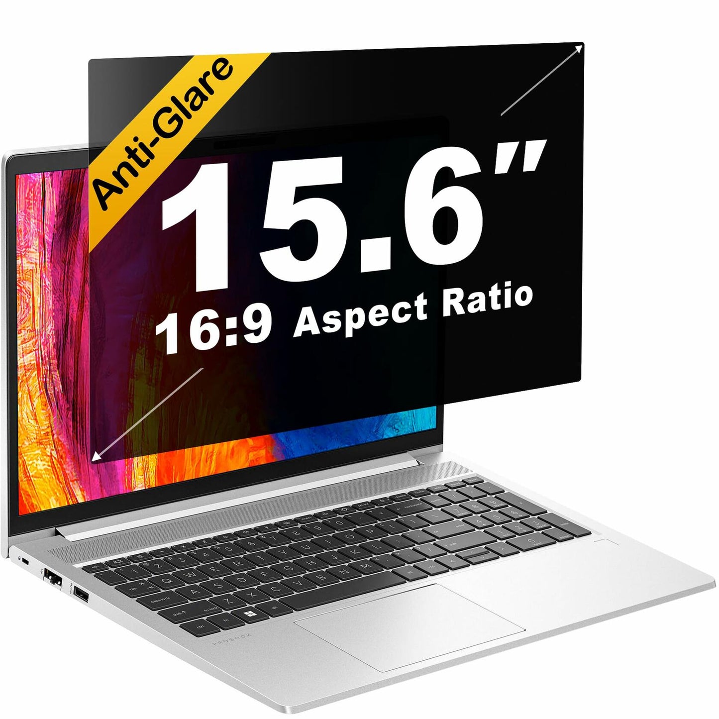 TOPrivaTech Laptop Privacy Screen 15.6” 16:9 Anti-Glare Blue Light Filter