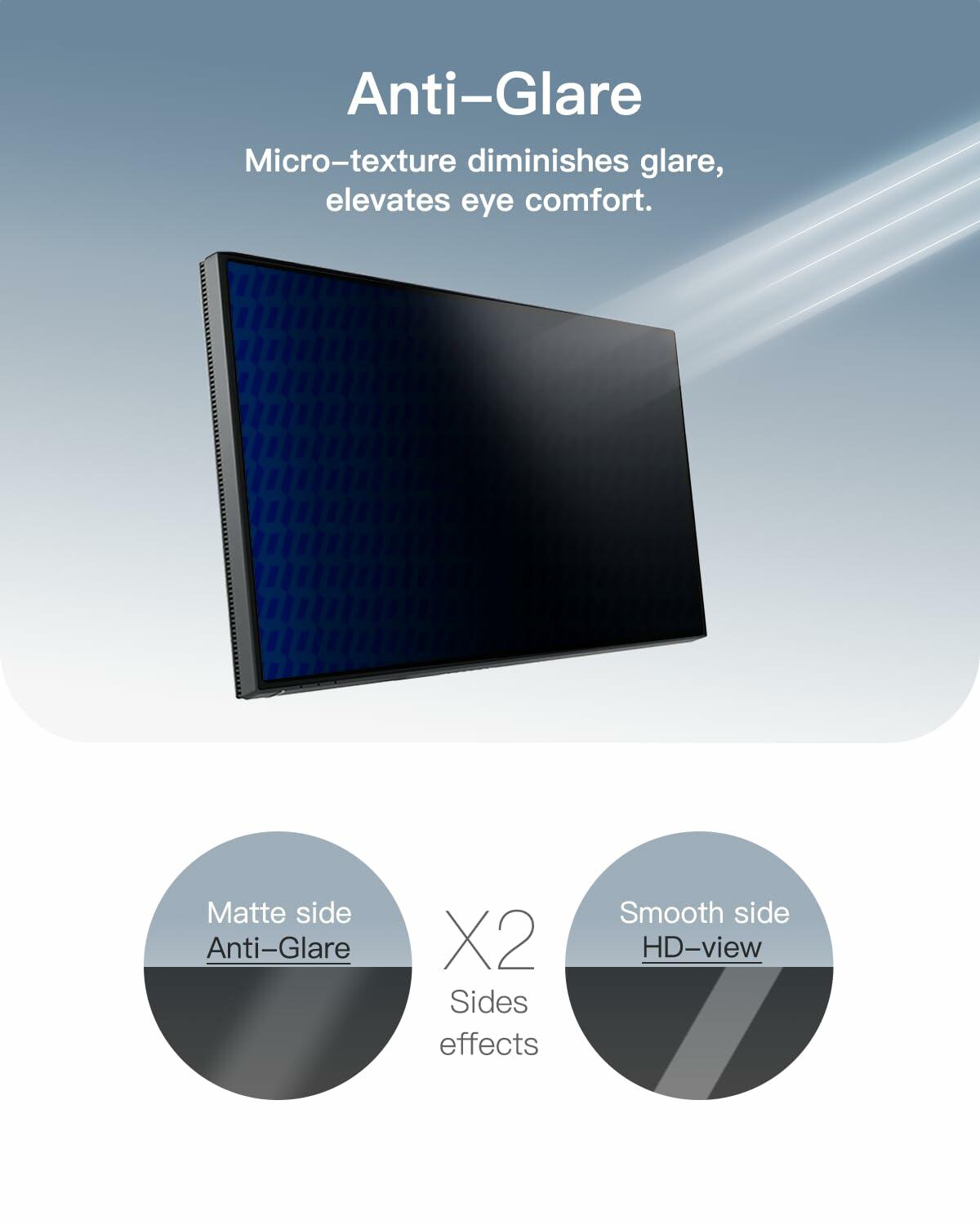 TOPrivaTech Laptop Privacy Screen 15.6” 16:9 Anti-Glare Blue Light Filter