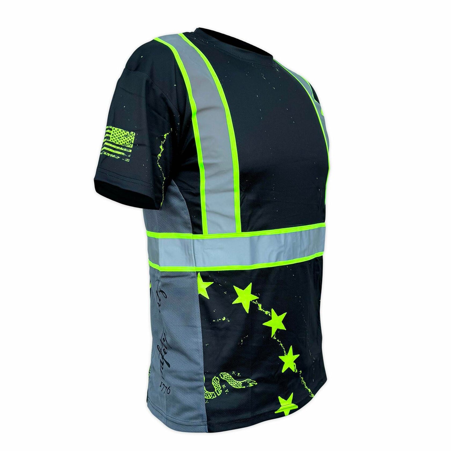 SafetyShirtz Men’s SS360 Stealth 1776 Betsy Ross Reflective UPF 40 Shirt M