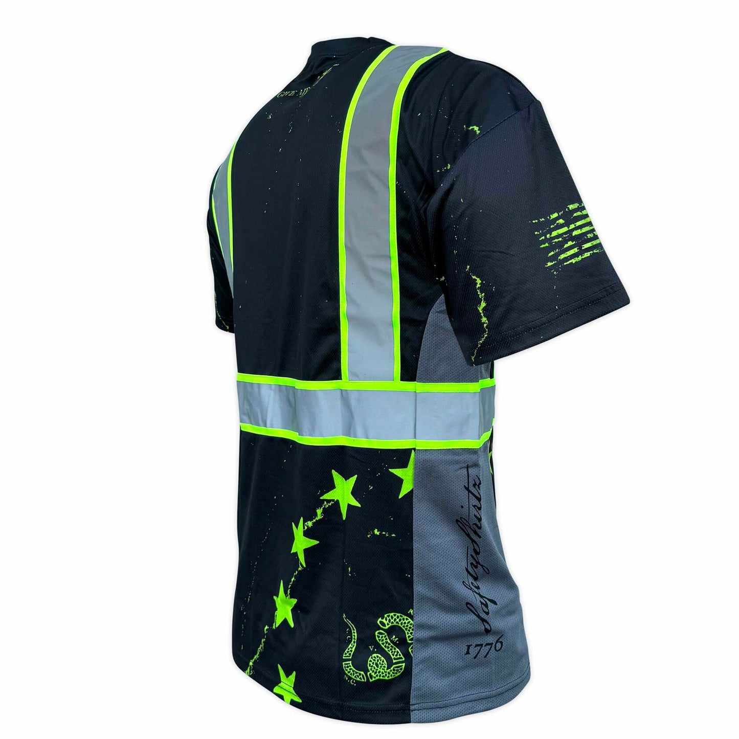 SafetyShirtz Men’s SS360 Stealth 1776 Betsy Ross Reflective UPF 40 Shirt M