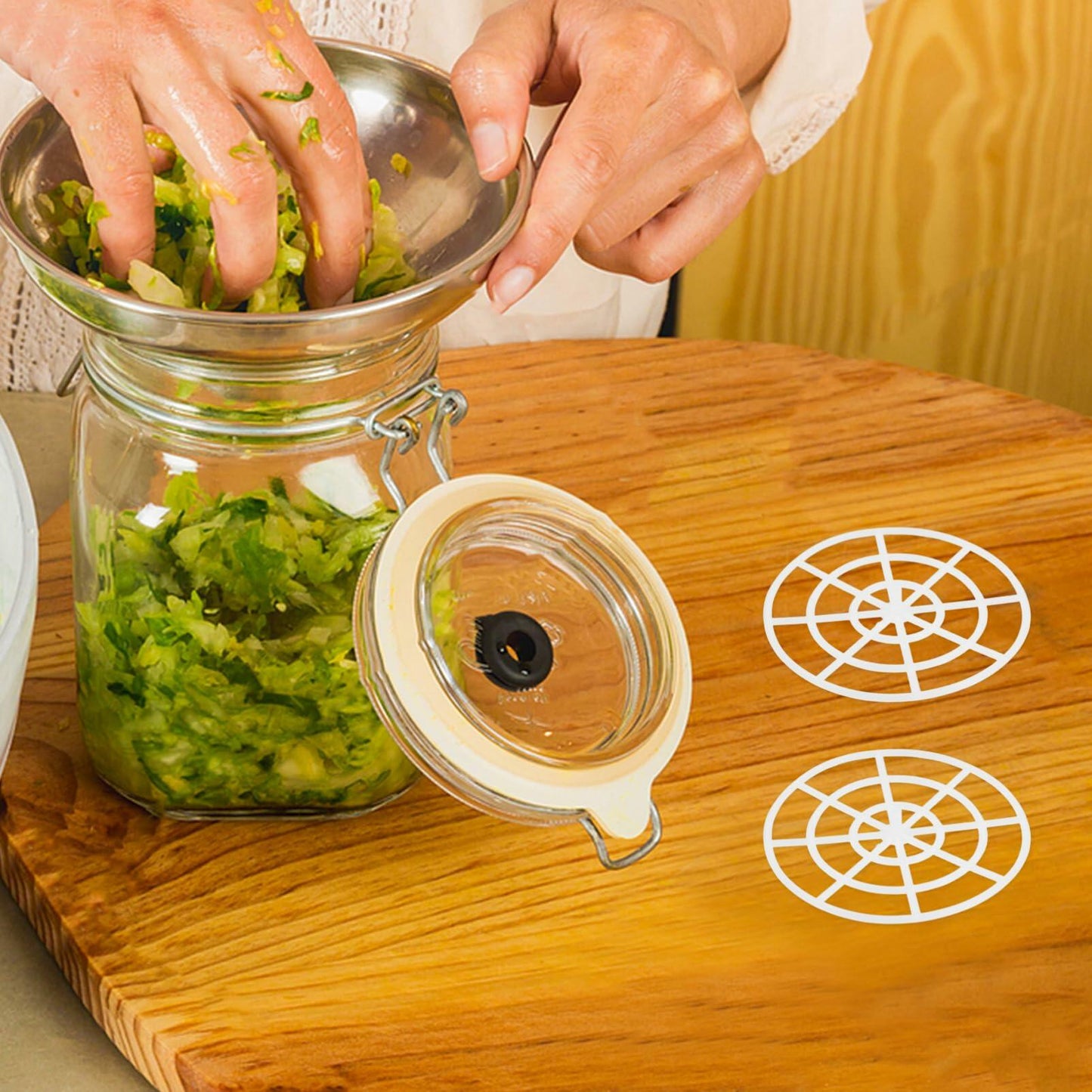 Veemoon 5pcs Pickle Jar Press Plates 3.1" Fermentation Weight Kimchi Jar