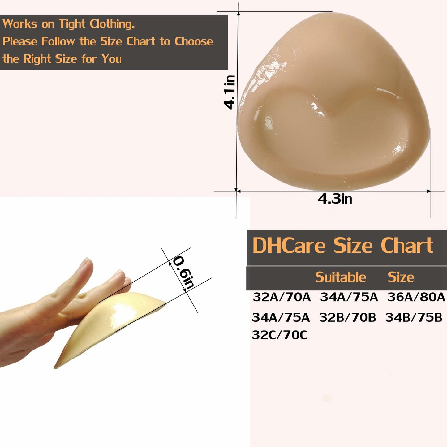 Double-Sided Sticky Push Up Bra Inserts Adhesive Bikini Breast Pads Lift