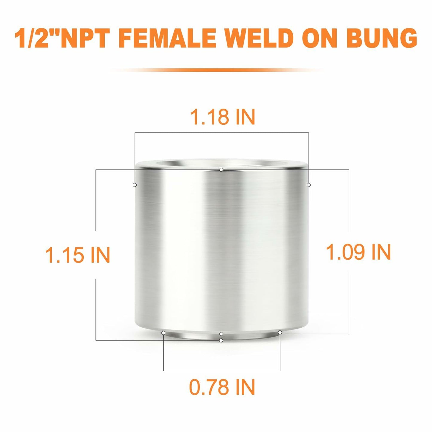 GASHER 4PCS Aluminum 1/4" NPT Weld-On Bung Female Pipe Thread Fuel Fittings