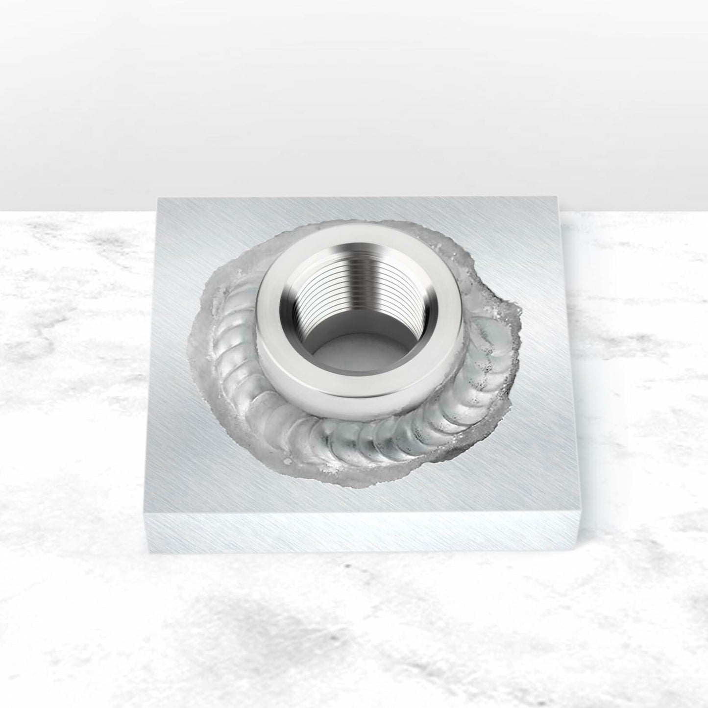 GASHER 4PCS Aluminum 1/4" NPT Weld-On Bung Female Pipe Thread Fuel Fittings