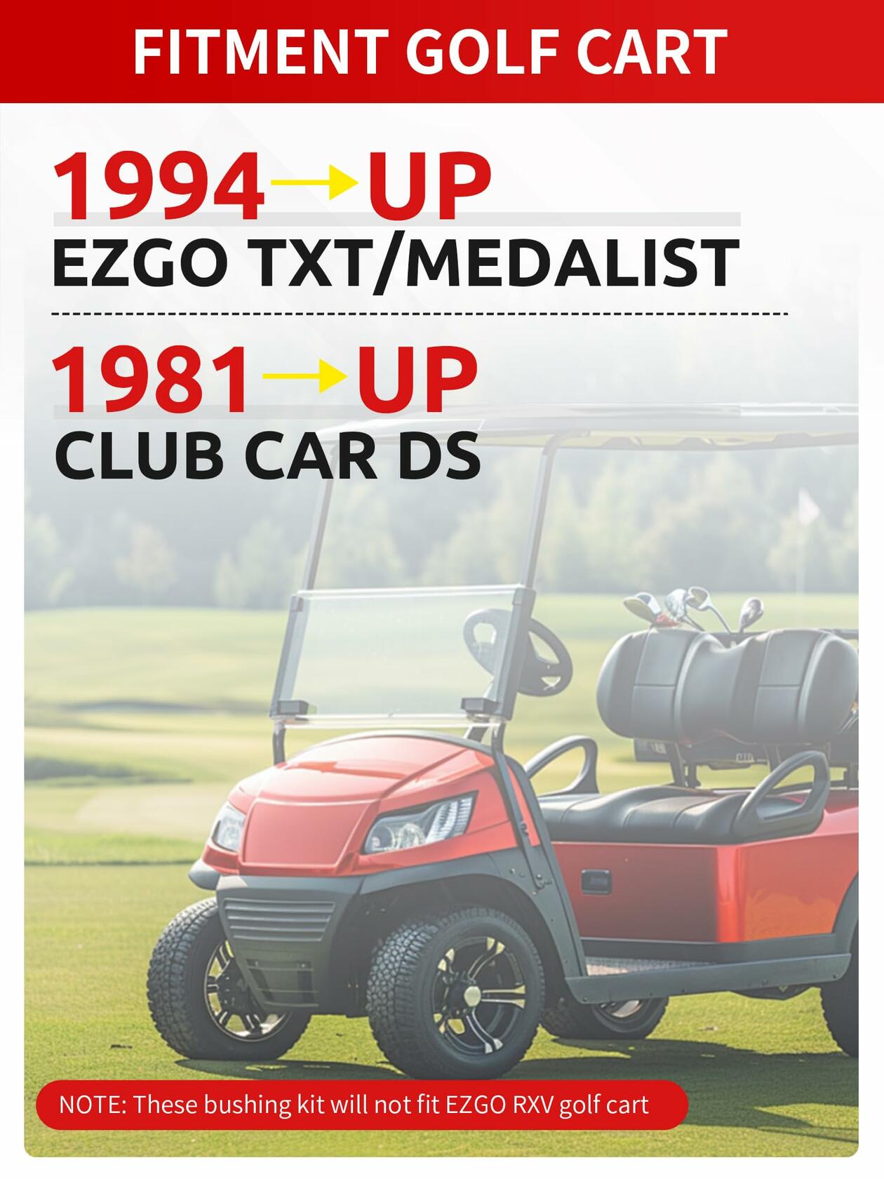 Golf Cart Leaf Spring Shackle Bushing Kit for EZGO TXT & Club Car DS