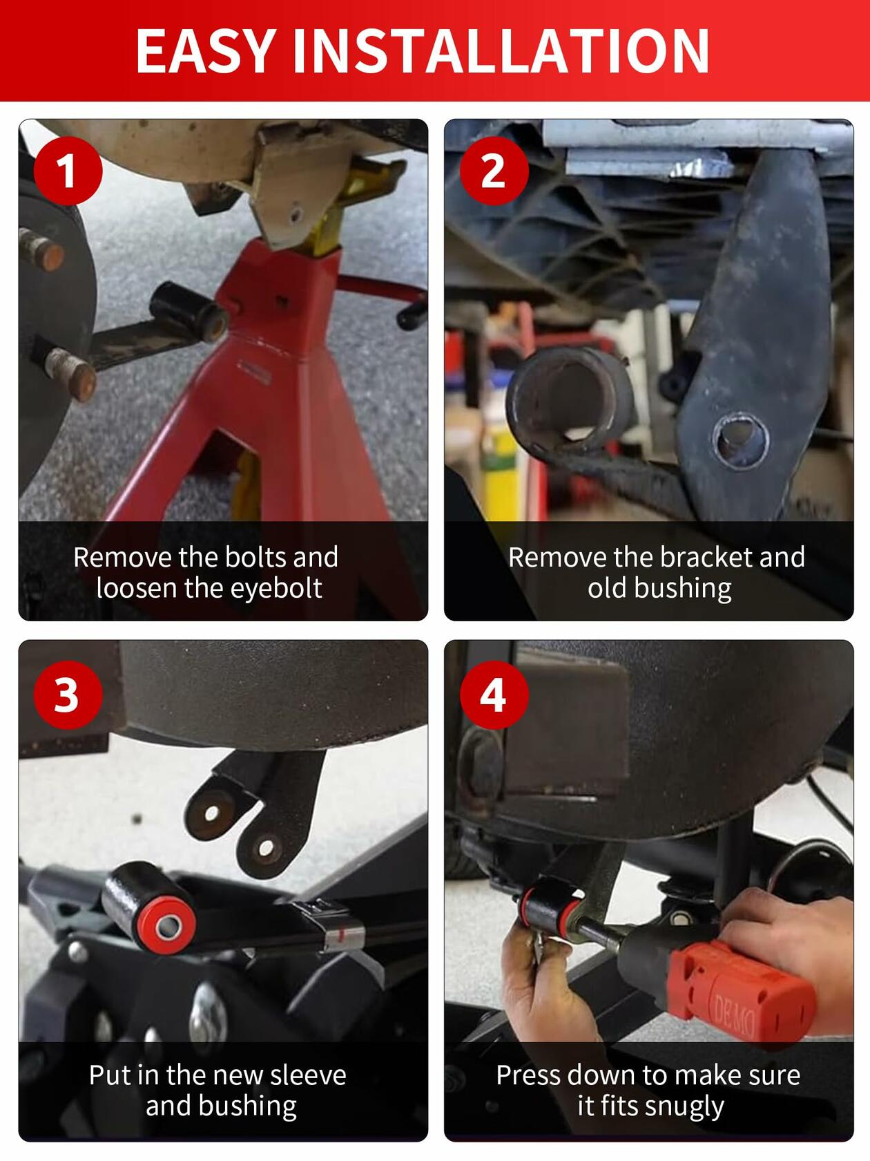 Golf Cart Leaf Spring Shackle Bushing Kit for EZGO TXT & Club Car DS