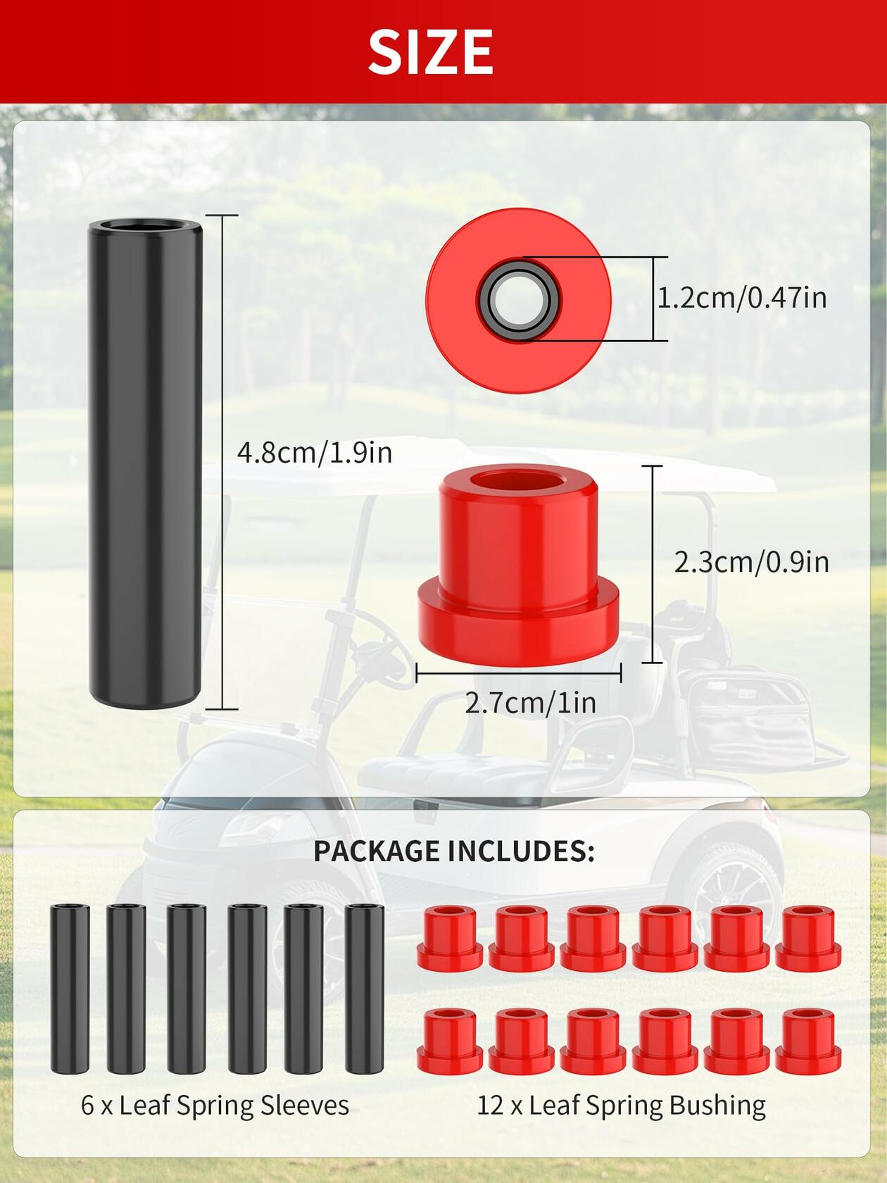 Golf Cart Leaf Spring Shackle Bushing Kit for EZGO TXT & Club Car DS