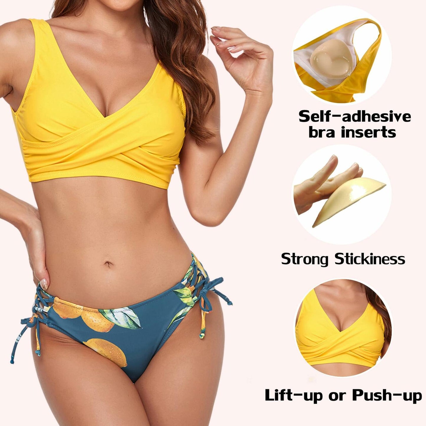 Double-Sided Sticky Push Up Bra Inserts Adhesive Bikini Breast Pads Lift