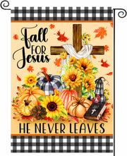 4SEASONS POD “Fall For Jesus” Autumn Pumpkin Christian Garden Flag 12x18