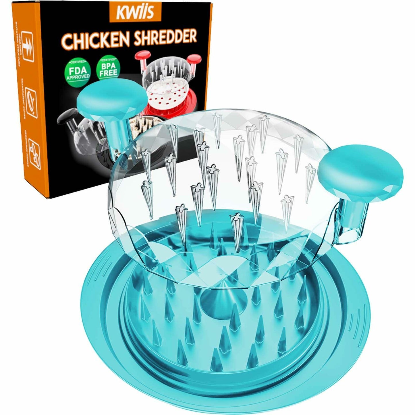 11” Chicken Shredder Tool Heavy Duty Meat Shredder BPA Free Light Green