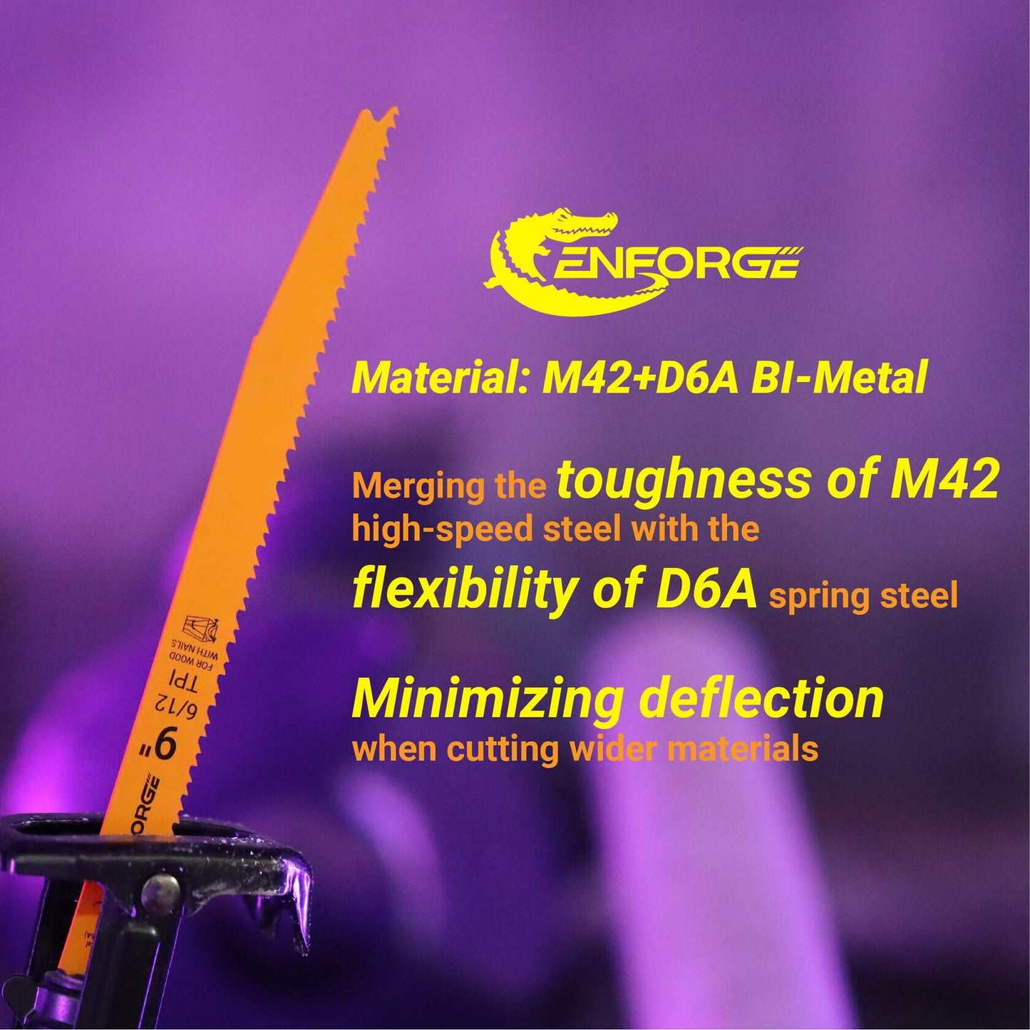 Cenforge 25PC Reciprocating Saw Blades 6" Bi-Metal Wood With Nails M42+D6A