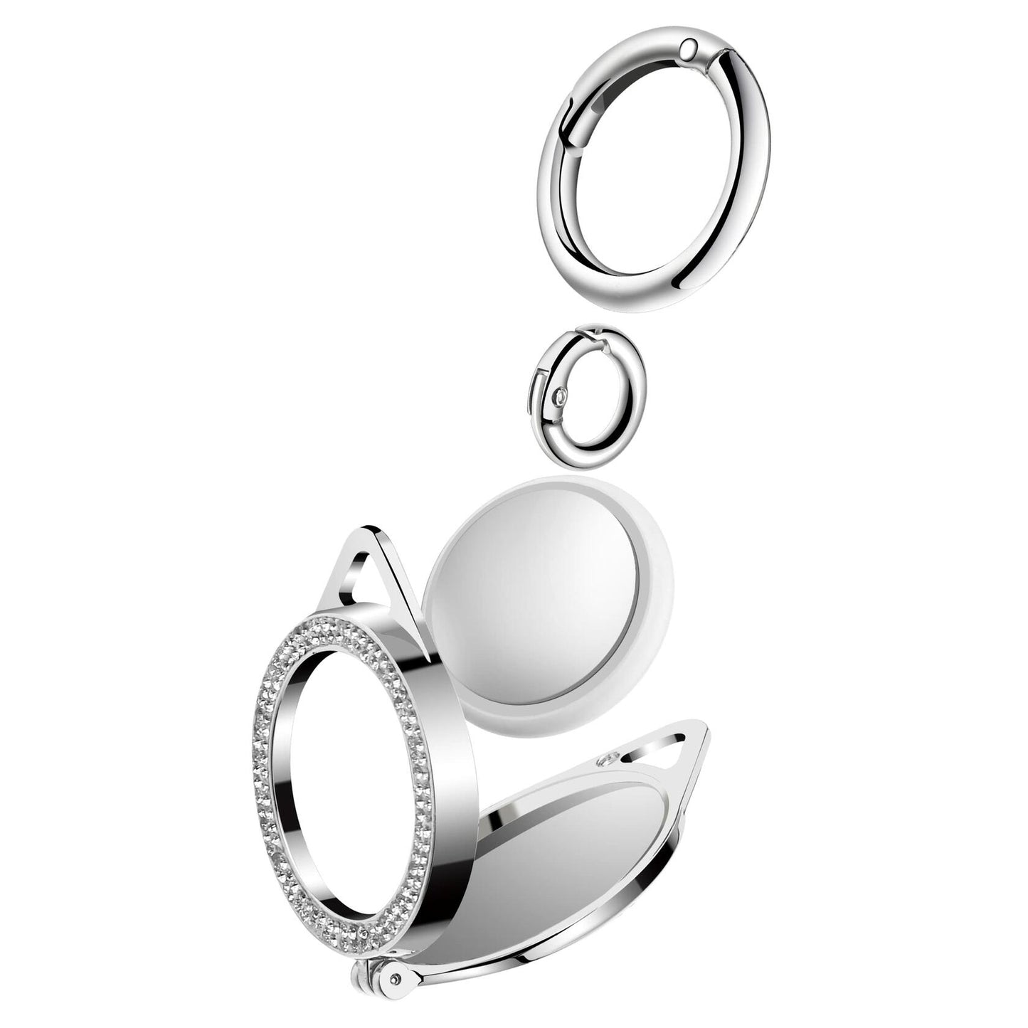 AirTag Case with Keychain Sparkly Diamond Bling Shockproof Cover Red-Steel