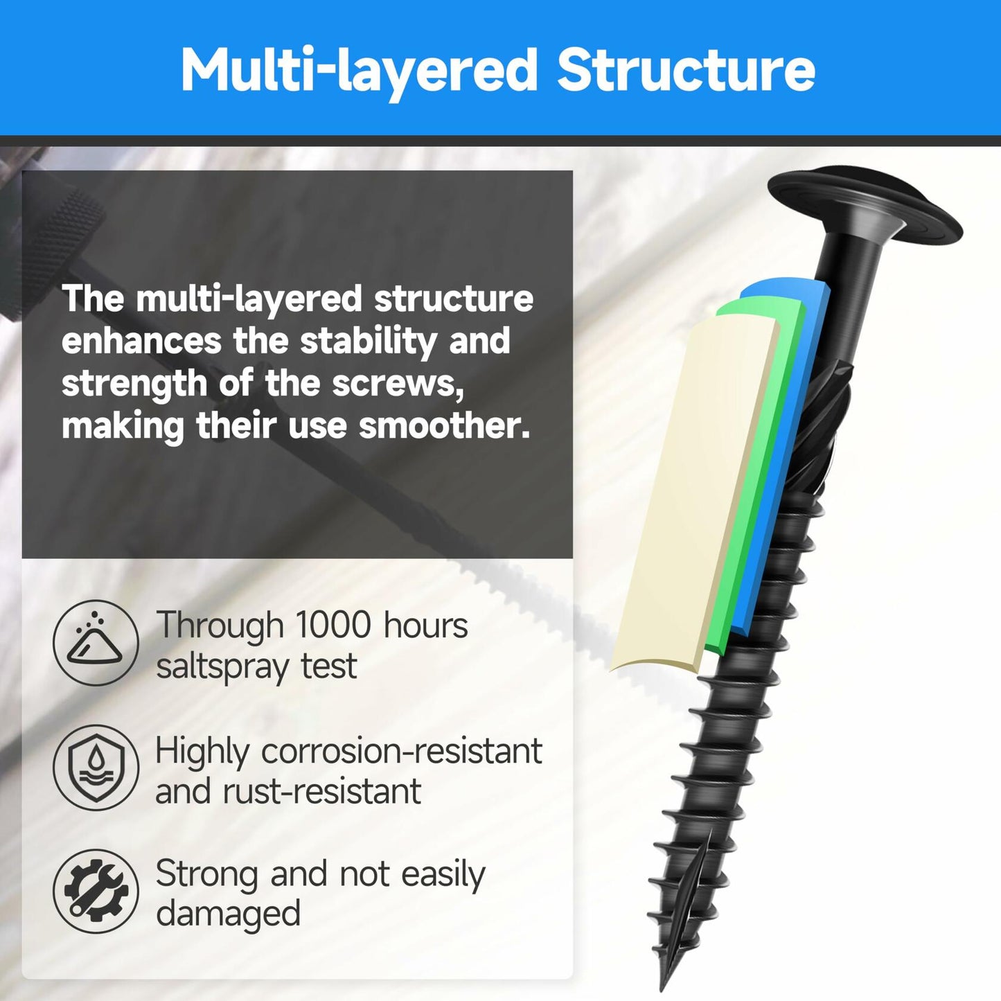 Marysino #14 x 4” Lag Screws 100PCS Heavy Duty Wood Screws Black Torx