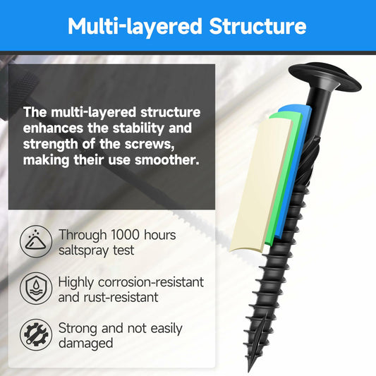 Marysino #14 x 4” Lag Screws 100PCS Heavy Duty Wood Screws Black Torx