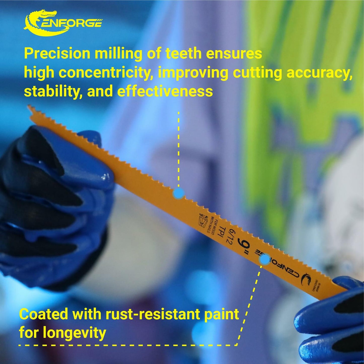 Cenforge 25PC Reciprocating Saw Blades 6" Bi-Metal Wood With Nails M42+D6A