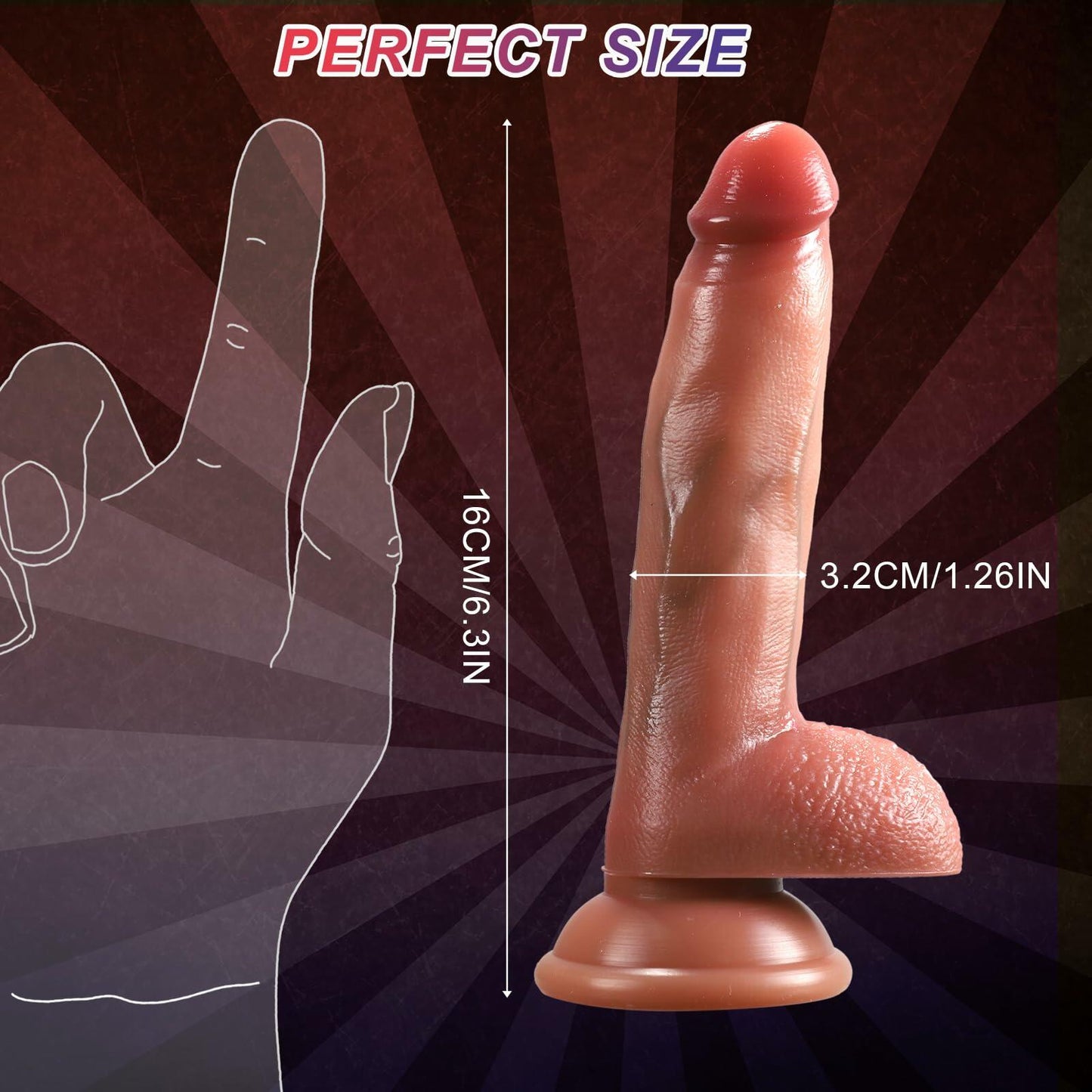 6.3" Realistic Silicone Dildo with Suction Cup G-Spot Anal Unisex Adult Toy