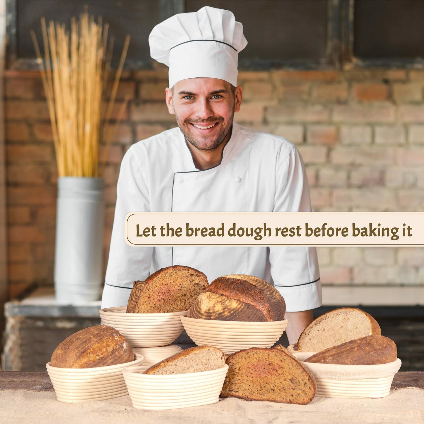 CRISS ELITE Sourdough Bread Baking Starter Kit 9" Banneton Proofing 2-Pack