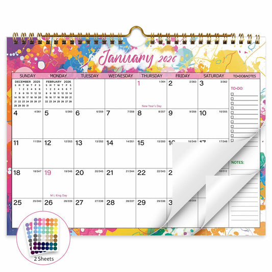 XISIDO 18-Month Wall Calendar 2025-2026 Starry Sky 11"x8.5" Julian Dates