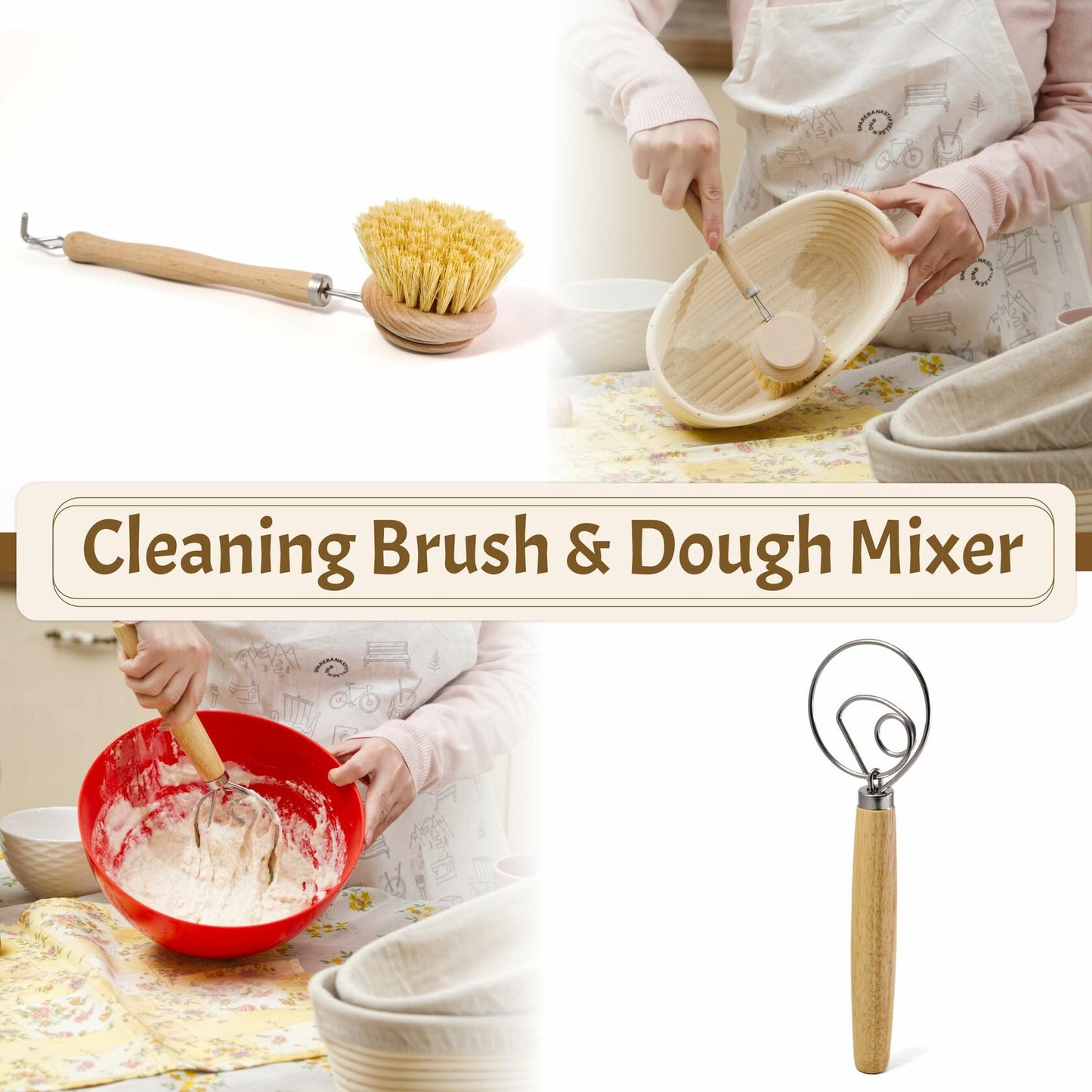 CRISS ELITE Sourdough Bread Baking Starter Kit 9" Banneton Proofing 2-Pack