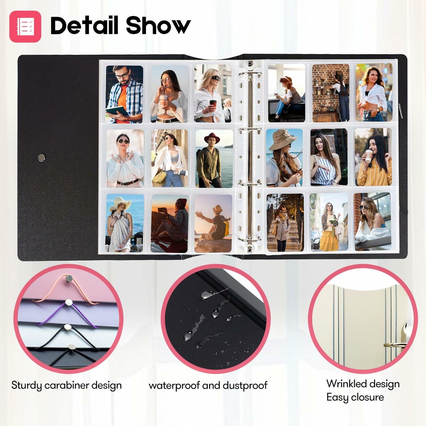A4 Kpop Photocard Binder 25 Pages 9-Pocket White Album for Instax Mini Photos