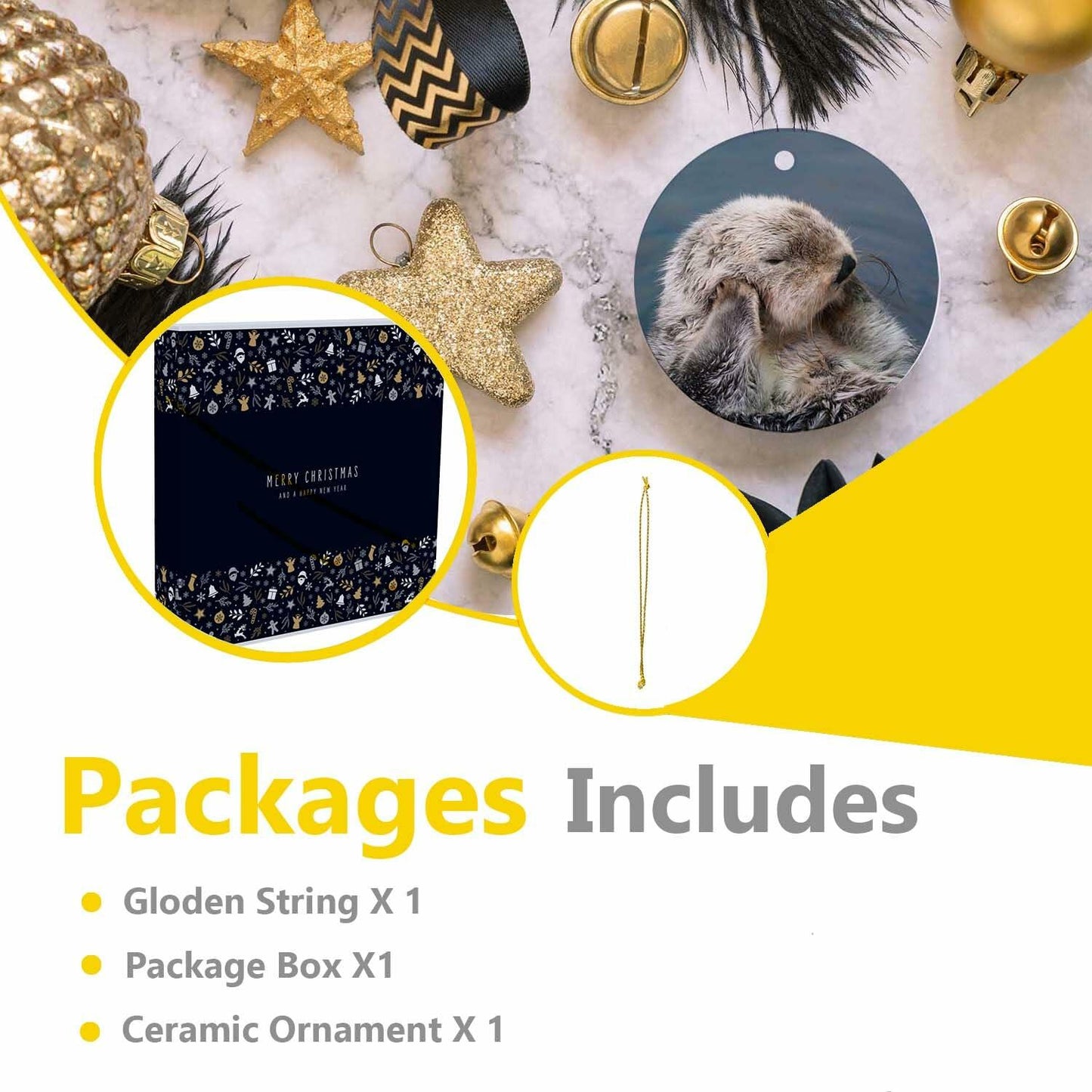 Sea Otter Christmas Ornament Animal Xmas Tree Hanging Decor Collectible Gift