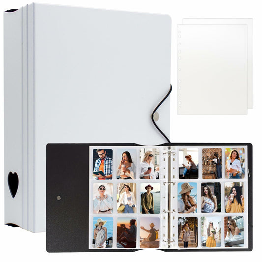 A4 Kpop Photocard Binder 25 Pages 9-Pocket White Album for Instax Mini Photos