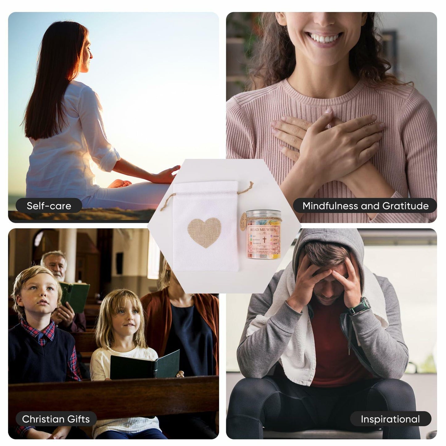 Handmade Bible Verse Jar Hope Prayer Scripture Christian Gift 96 KJV Verses