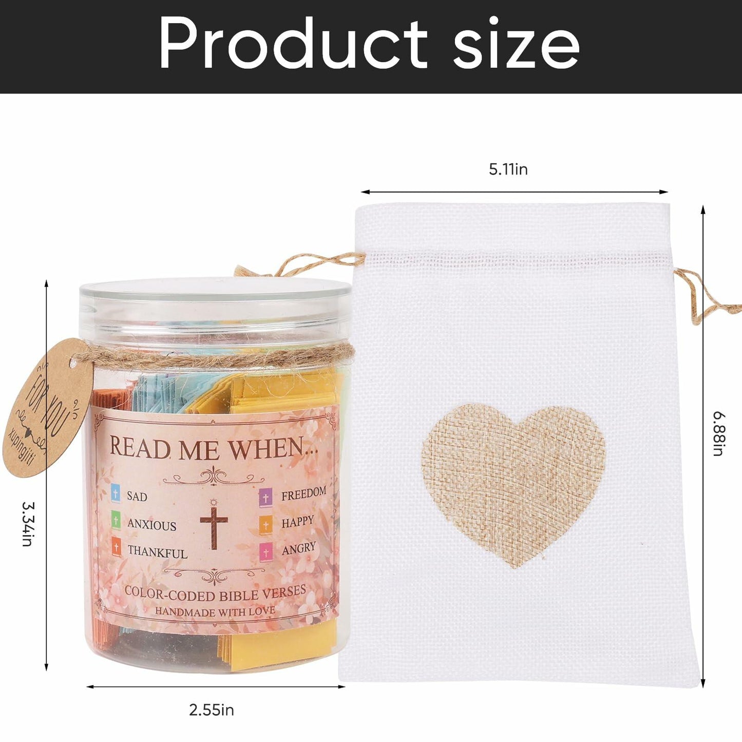 Handmade Bible Verse Jar Hope Prayer Scripture Christian Gift 96 KJV Verses