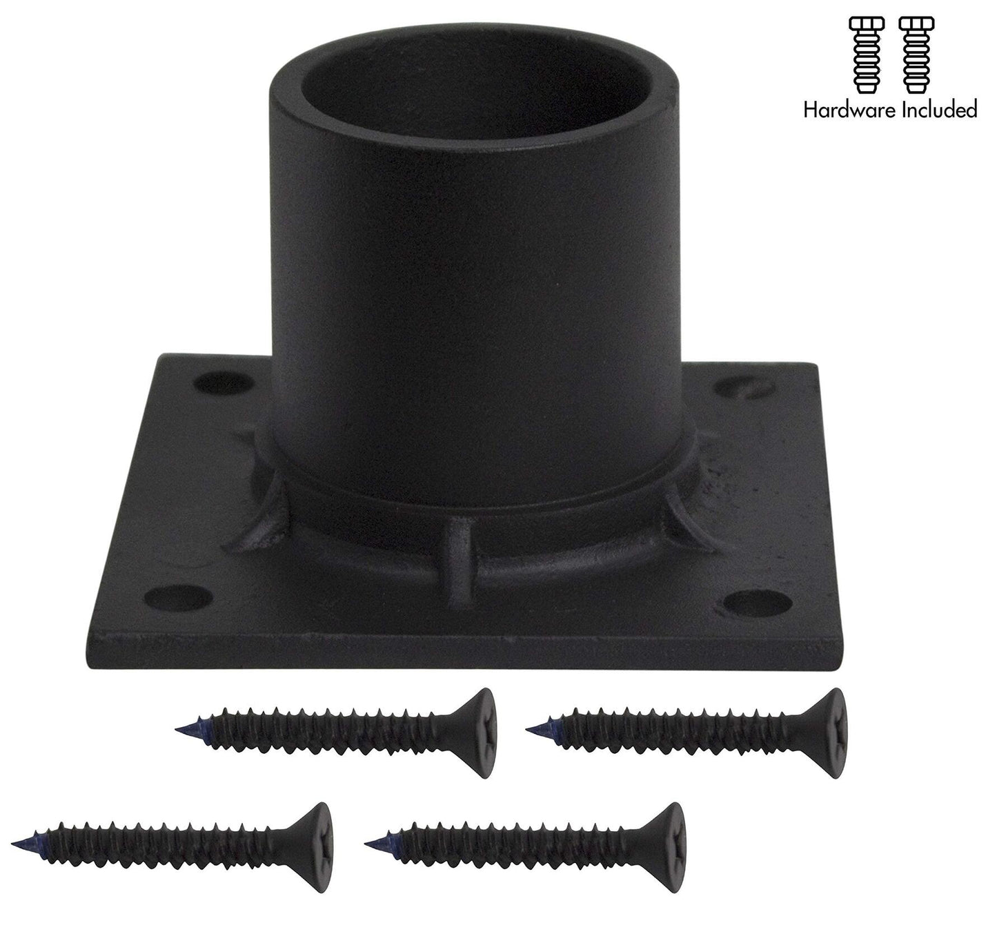 Solus S347-BK Pier Mount Adapter 3" Stub Post Black Aluminum with Hardware