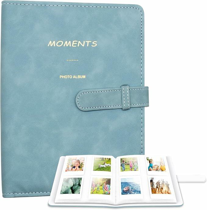 256-Pocket Photo Album for Polaroid & Instant Camera Blue for Instax Mini