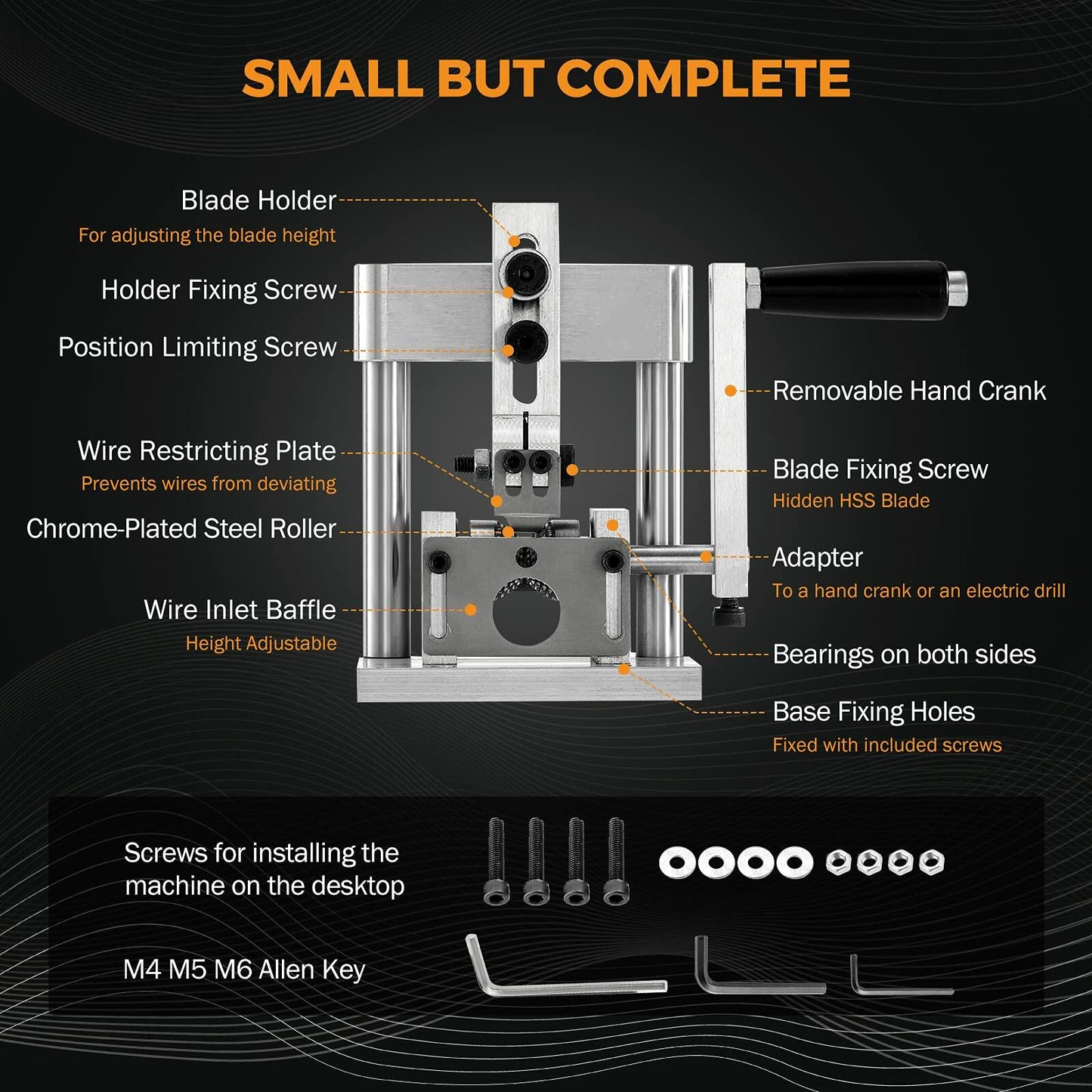 BEAMNOVA Mini Hand Crank Wire Stripper 2-20mm Manual Copper Stripping Tool