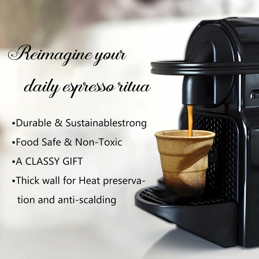 Set of 4 Ceramic Espresso Cups 3oz Matte Colorful | Stackable Demitasse Mugs