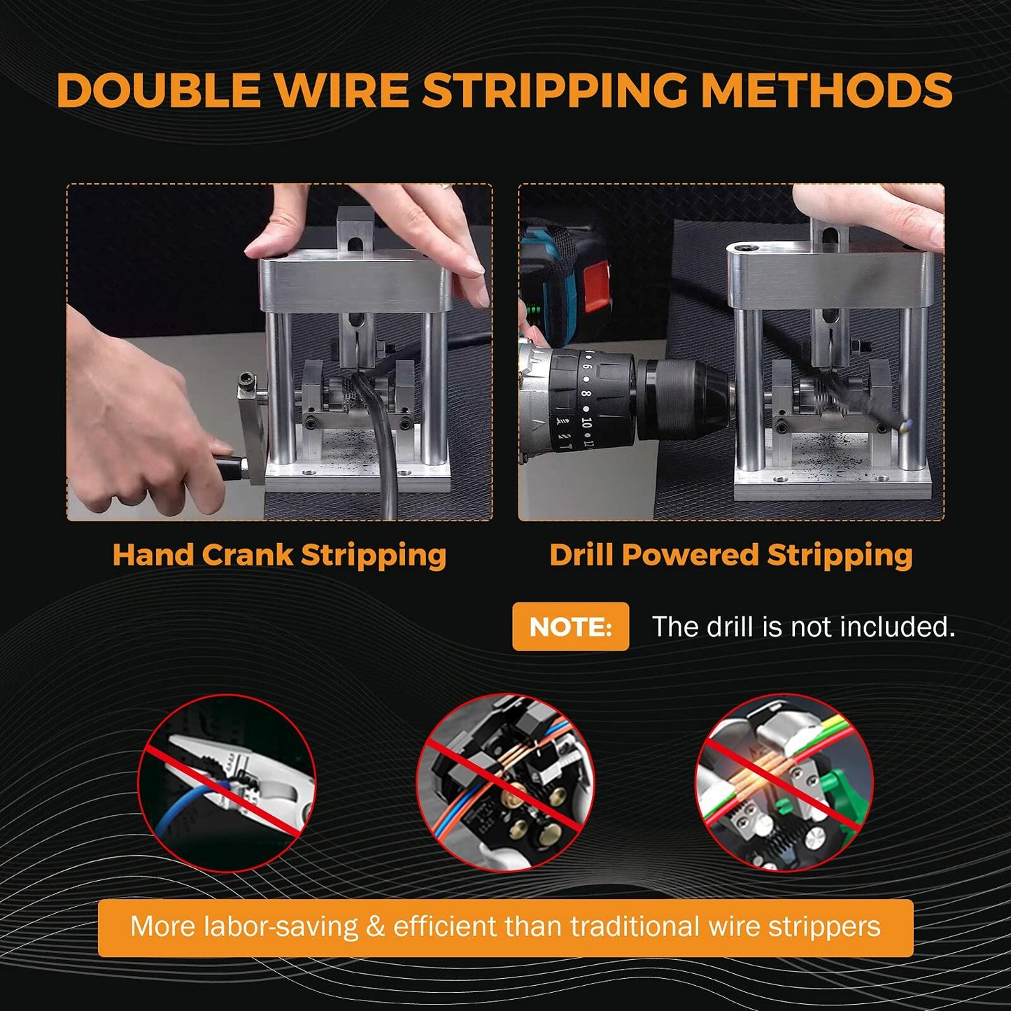 BEAMNOVA Mini Hand Crank Wire Stripper 2-20mm Manual Copper Stripping Tool