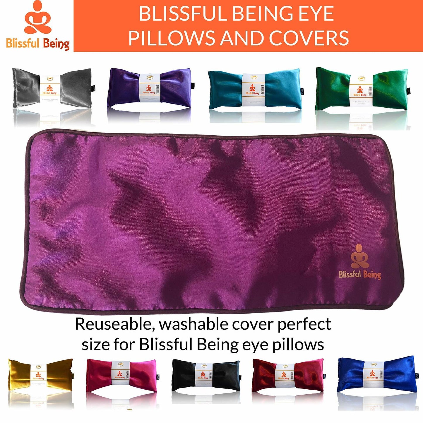 Blissful Being Lavender Eye Pillow Weighted Satin Sleep Yoga Meditation Ruby