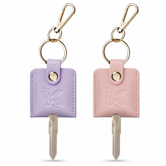 KARENSKEYS Leather Car Key Cover 2pcs Key Sleeve Loop Replacement