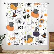 Lnepty Halloween Kids Curtains Cute Cat Pumpkin Ghost 42x45 2 Panels