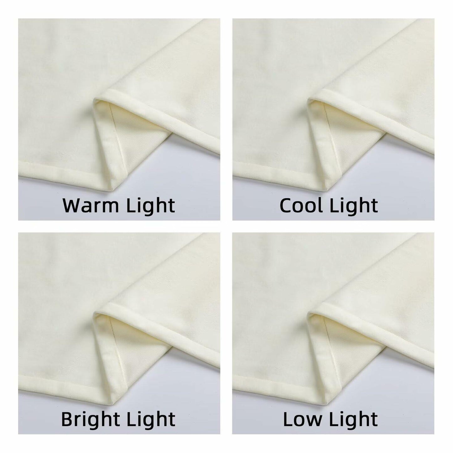 Joydeco White Velvet Blackout Curtains 90” 2 Panels Thermal Insulated Drapes