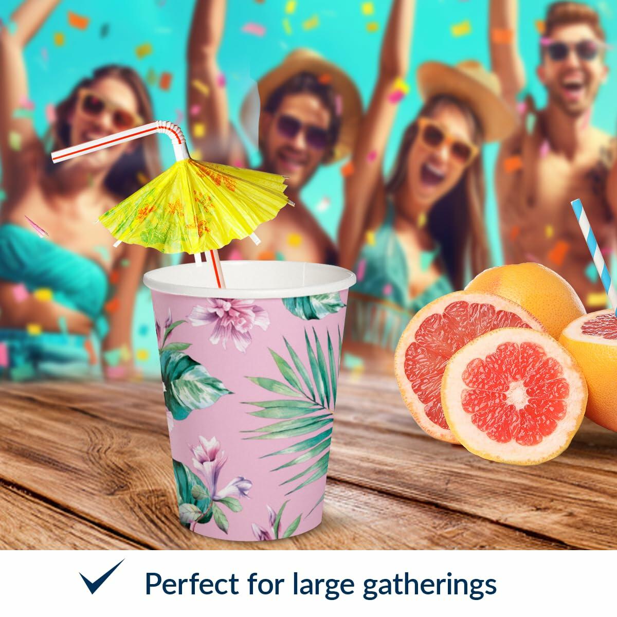 PAW 50-Pack Disposable Paper Cups 8.5oz Hot & Cold Ice Cream Theme